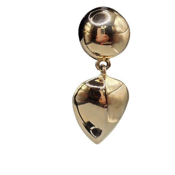 Pierced Spherical Earrings Teardrop Leaf Shaped Bold Vintage Vibe Glamour - Picture 2 of 7